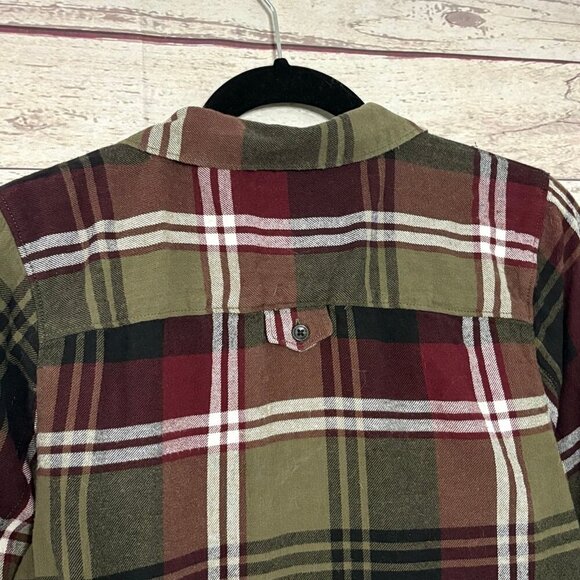 VANS Green Red Black Plaid Button Up LS Medium - Picture 6 of 7
